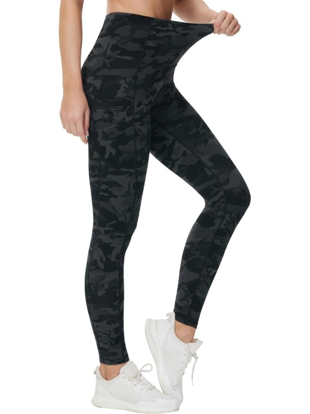 🆕Women Black Camo High Waist Soft Tummy Control Athletic Workout Yoga Leggings